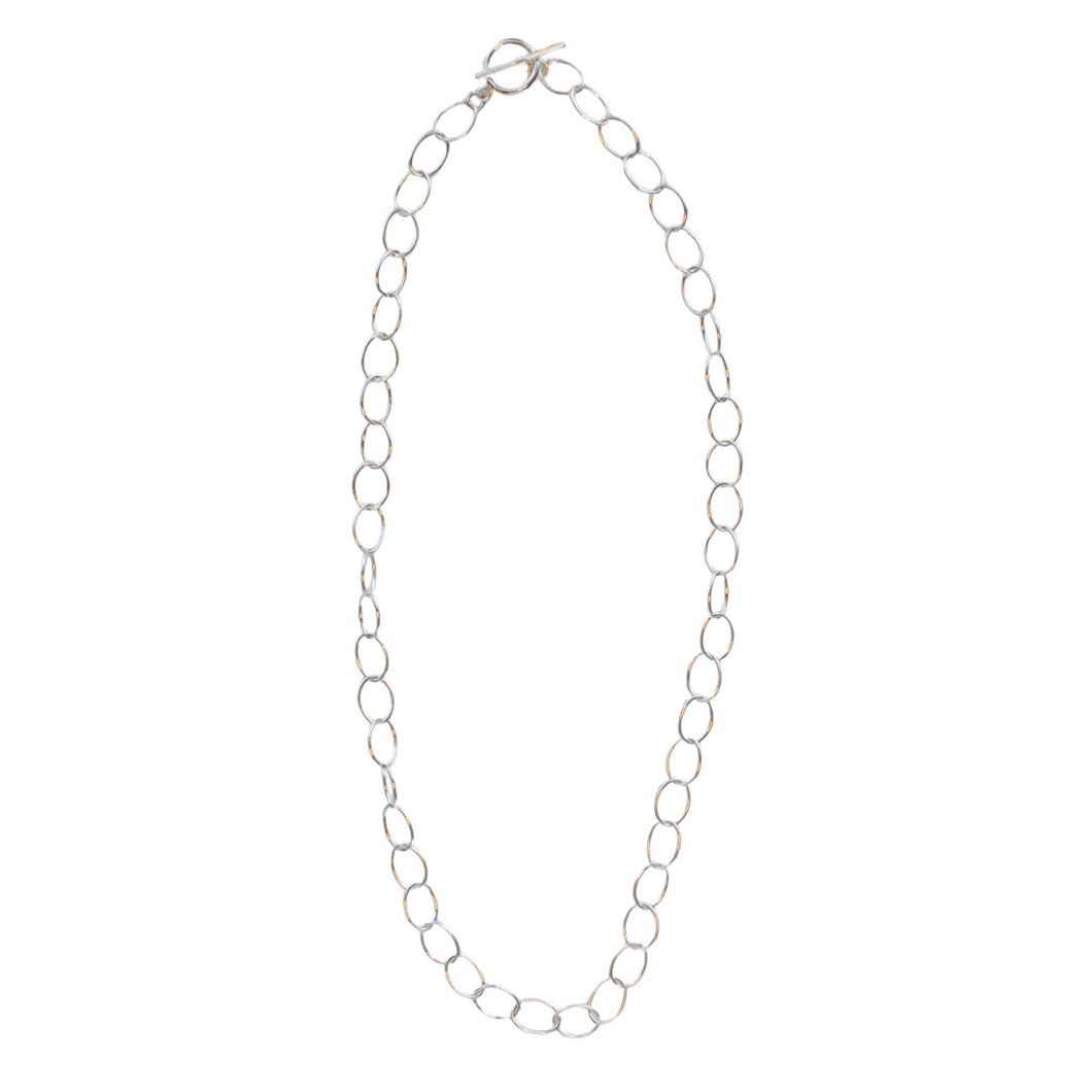 sterling silver oval necklace