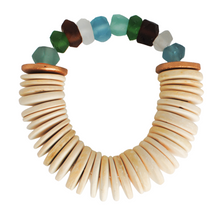 Load image into Gallery viewer, earth sea glass + coconut shell beads

