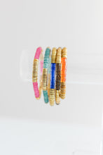 Load image into Gallery viewer, blue acrylic + gold 6mm