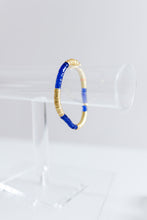 Load image into Gallery viewer, blue acrylic + gold 6mm