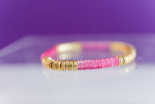 Load image into Gallery viewer, pink acrylic + gold 6mm