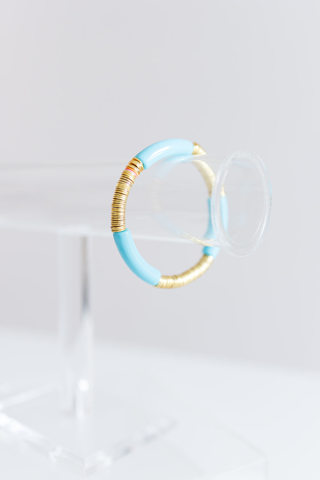 sky blue gold cleo, 6mm