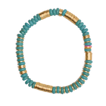 Load image into Gallery viewer, turquoise stone + gold 6mm
