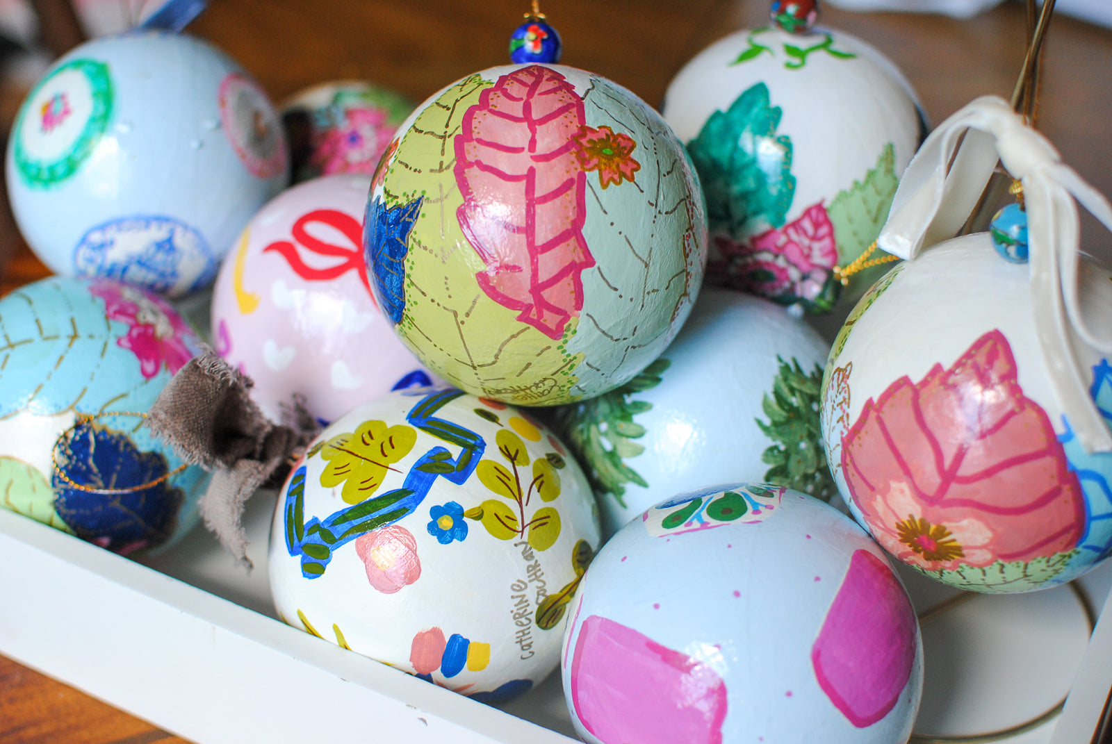 hand-painted ornaments