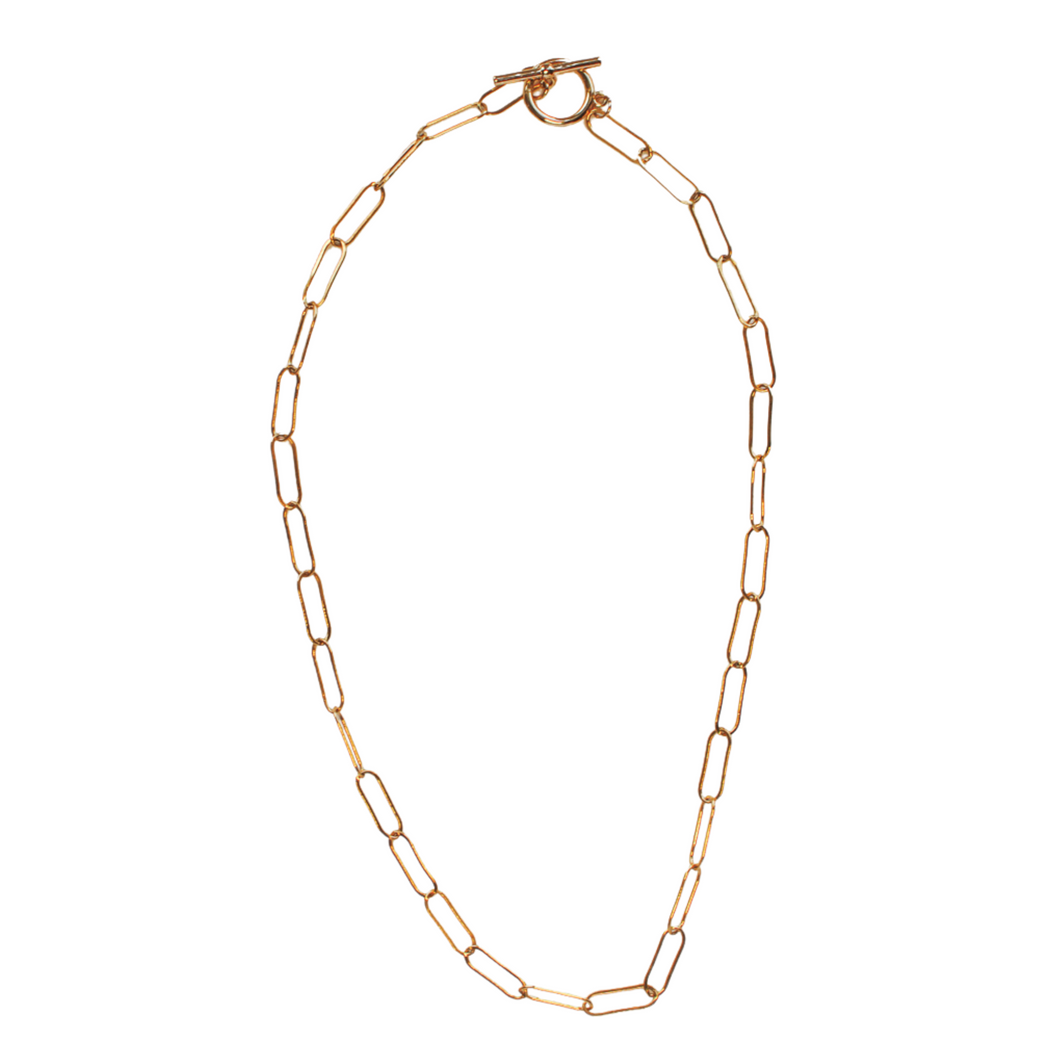 gold-filled long link necklace