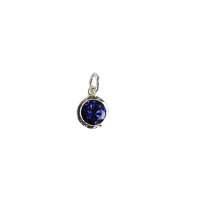 sterling silver sapphire charm