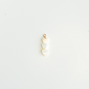 mother of pearl heart charm, three