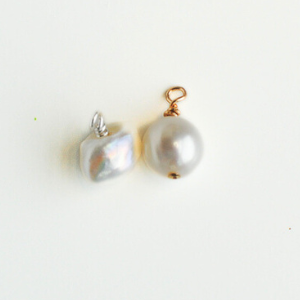 pearl drop charm, white