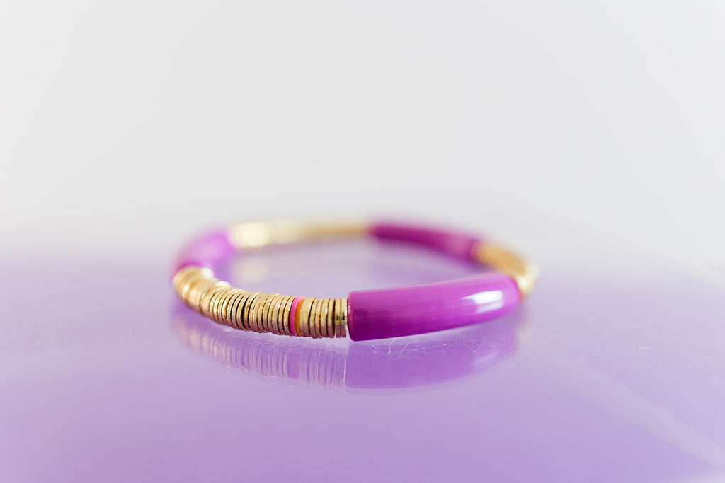 cotton candy bracelet stack