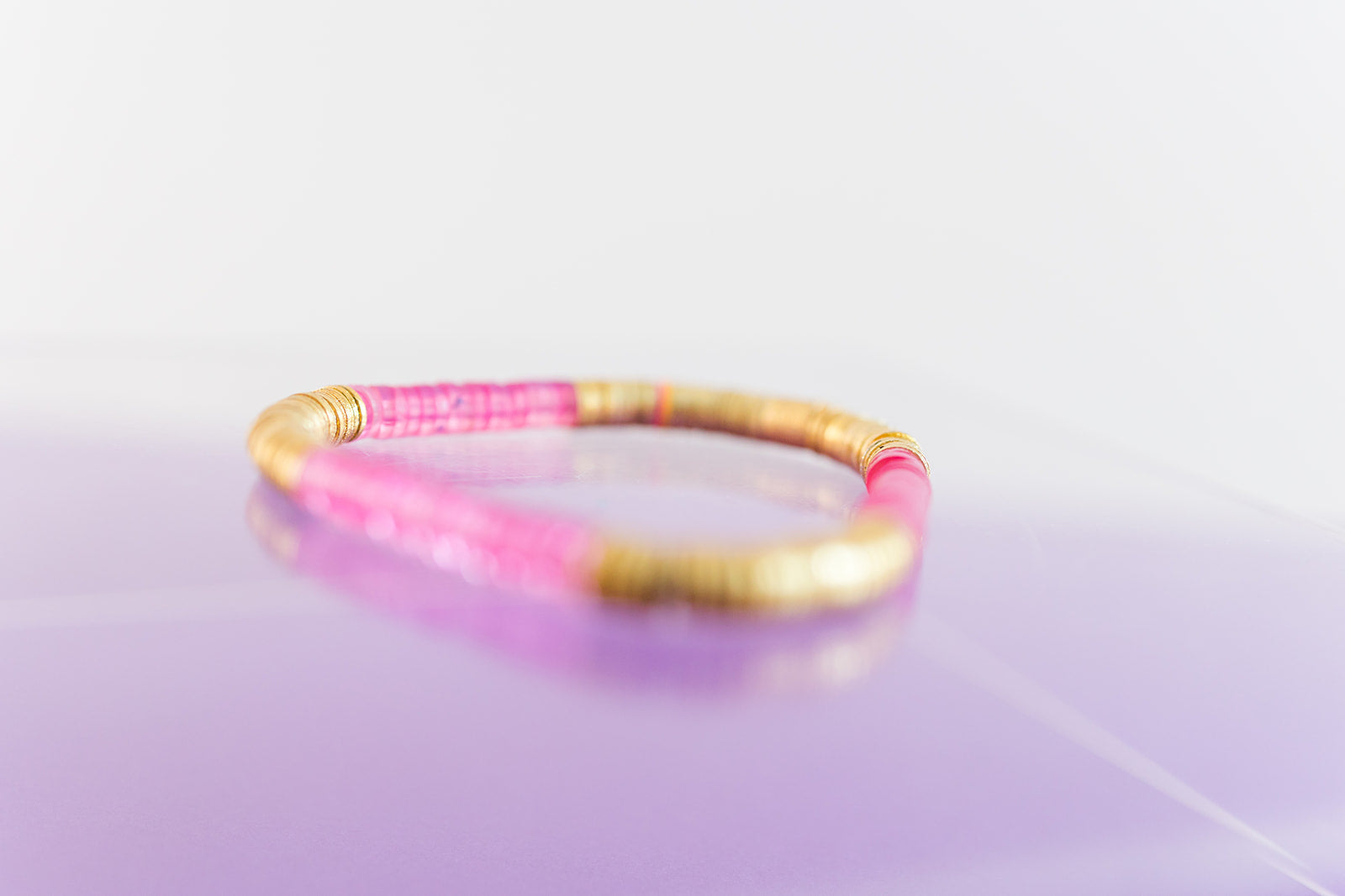 cotton candy bracelet stack