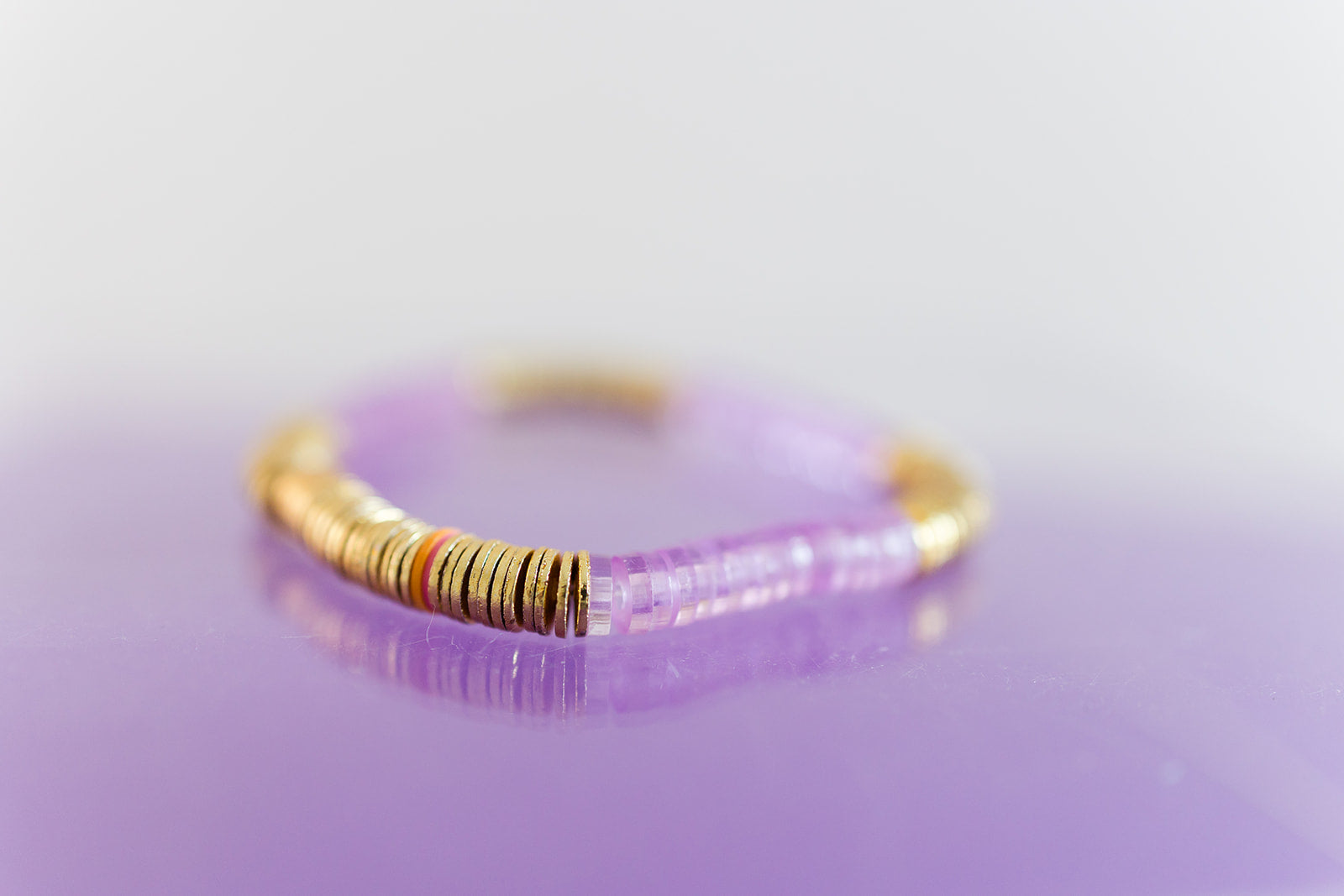 cotton candy bracelet stack