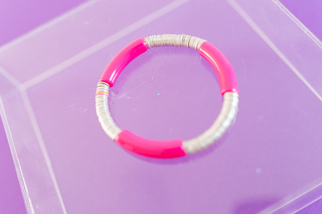 cotton candy bracelet stack