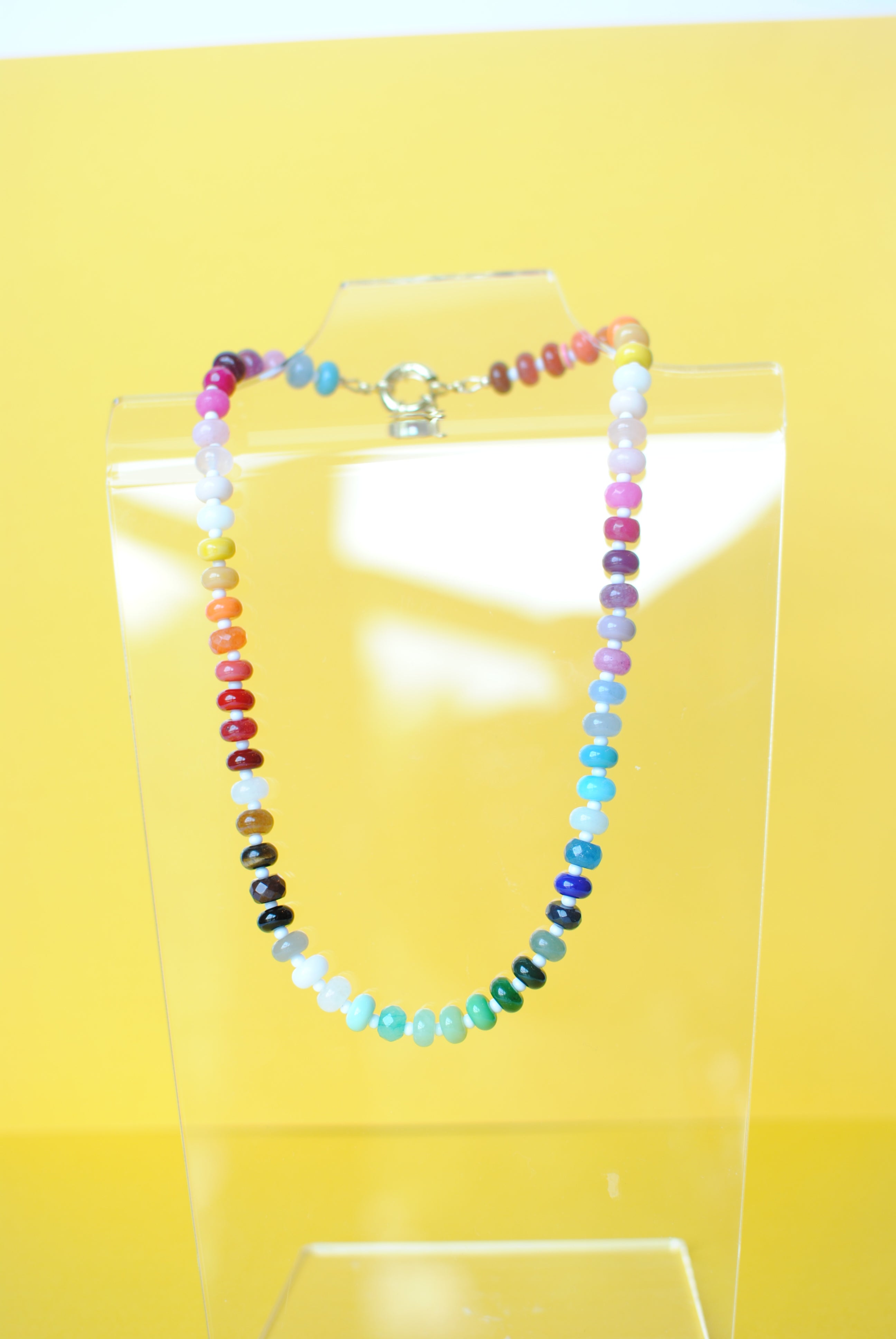 mom +  little rainbow beaded necklace