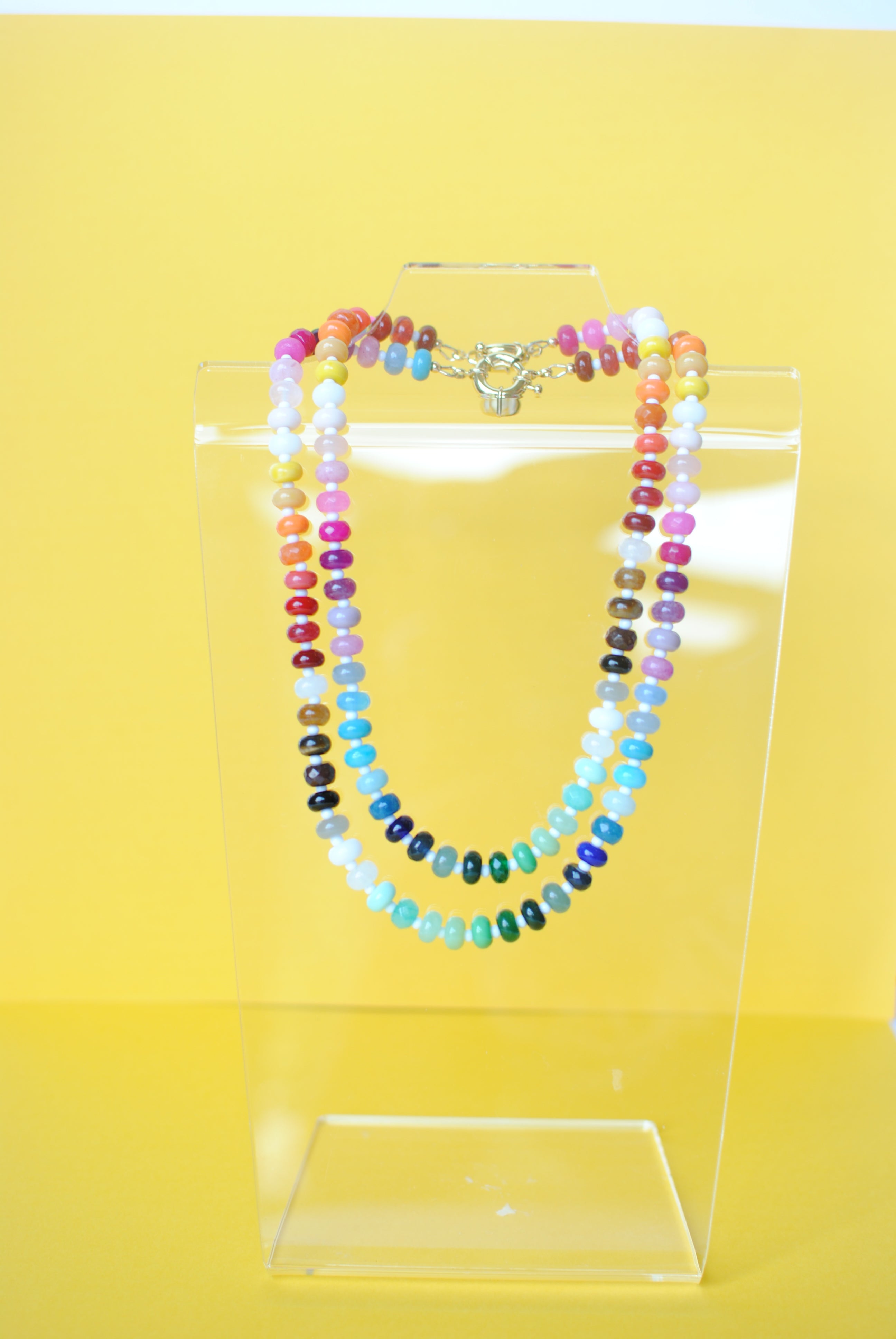 mom +  little rainbow beaded necklace