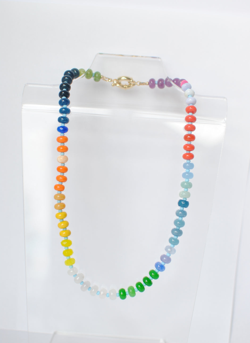 blue rainbow necklace