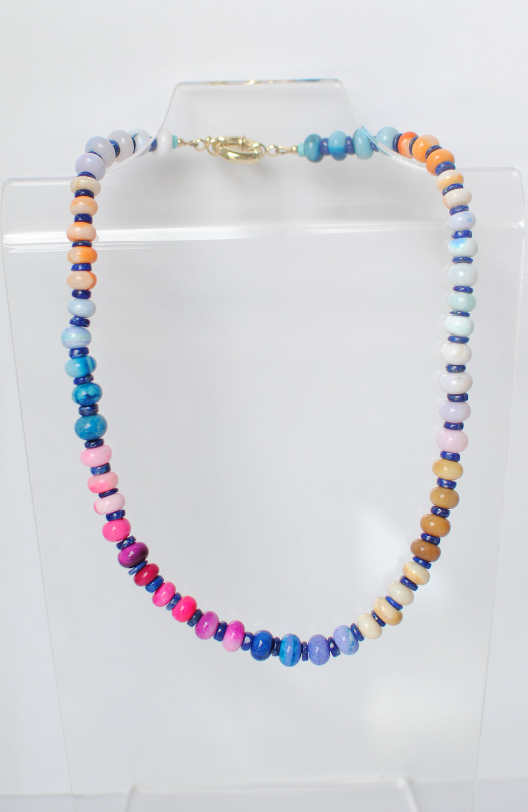 opals + blue necklace