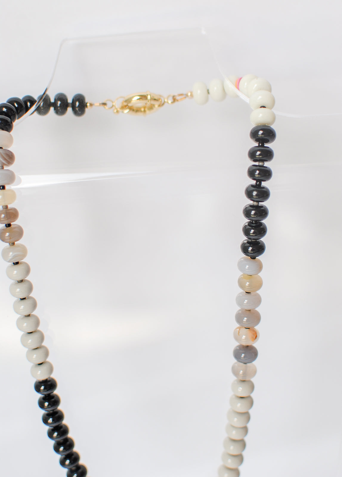 cream + black + gray necklace