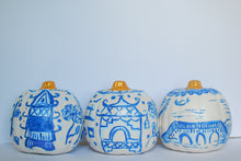 Load image into Gallery viewer, medium chinoiserie painted pumpkins 6"
