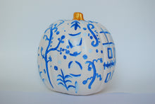 Load image into Gallery viewer, large chinoiserie painted pumpkins 9"
