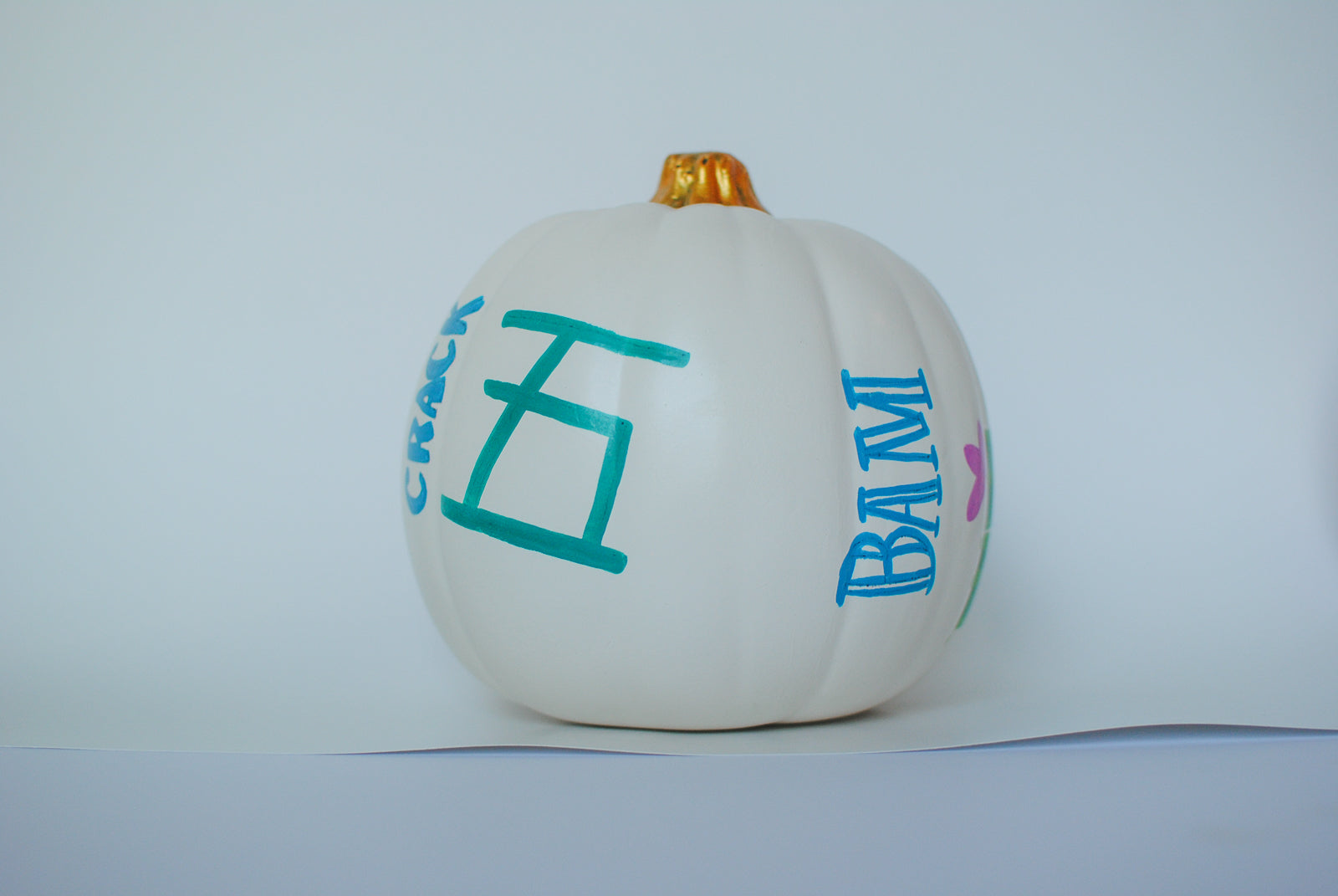 medium mahjong painted pumpkins 6"