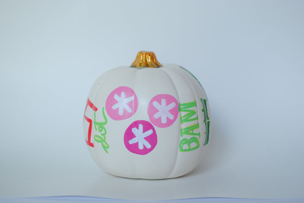 medium mahjong painted pumpkins 6"
