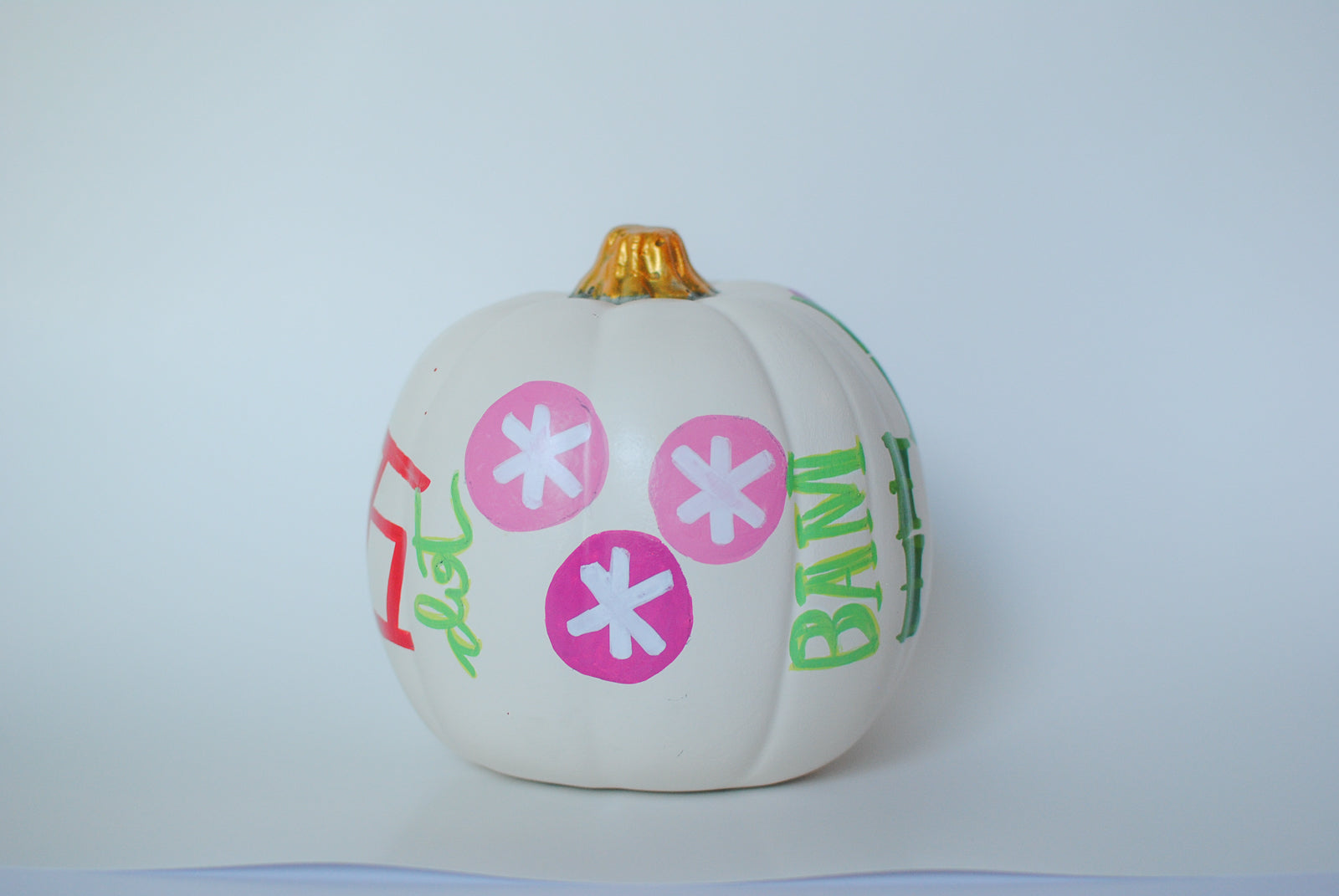 medium mahjong painted pumpkins 6"