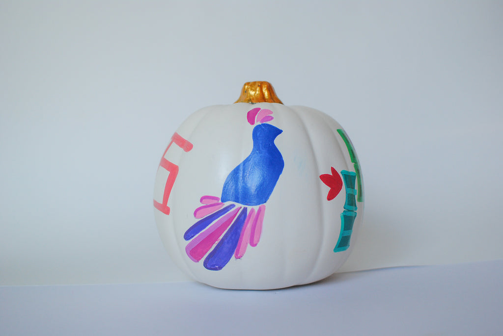 medium mahjong painted pumpkins 6"