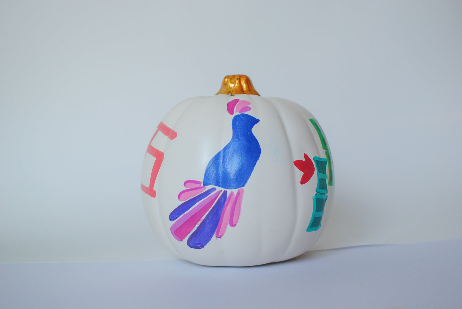 medium mahjong painted pumpkins 6"