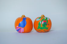 Load image into Gallery viewer, small mahjong painted pumpkins 4"

