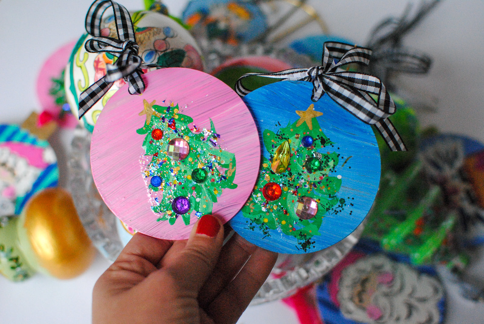 glitter tree ornament