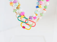 Load image into Gallery viewer, opals + colorful carabiner clasp
