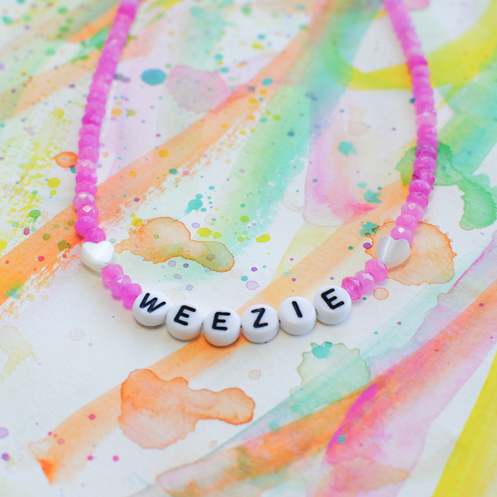 pink girls personalized necklace