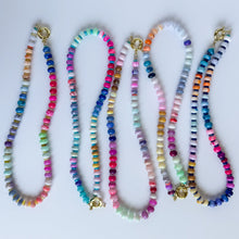Load image into Gallery viewer, opals + hand cut gemstone necklace
