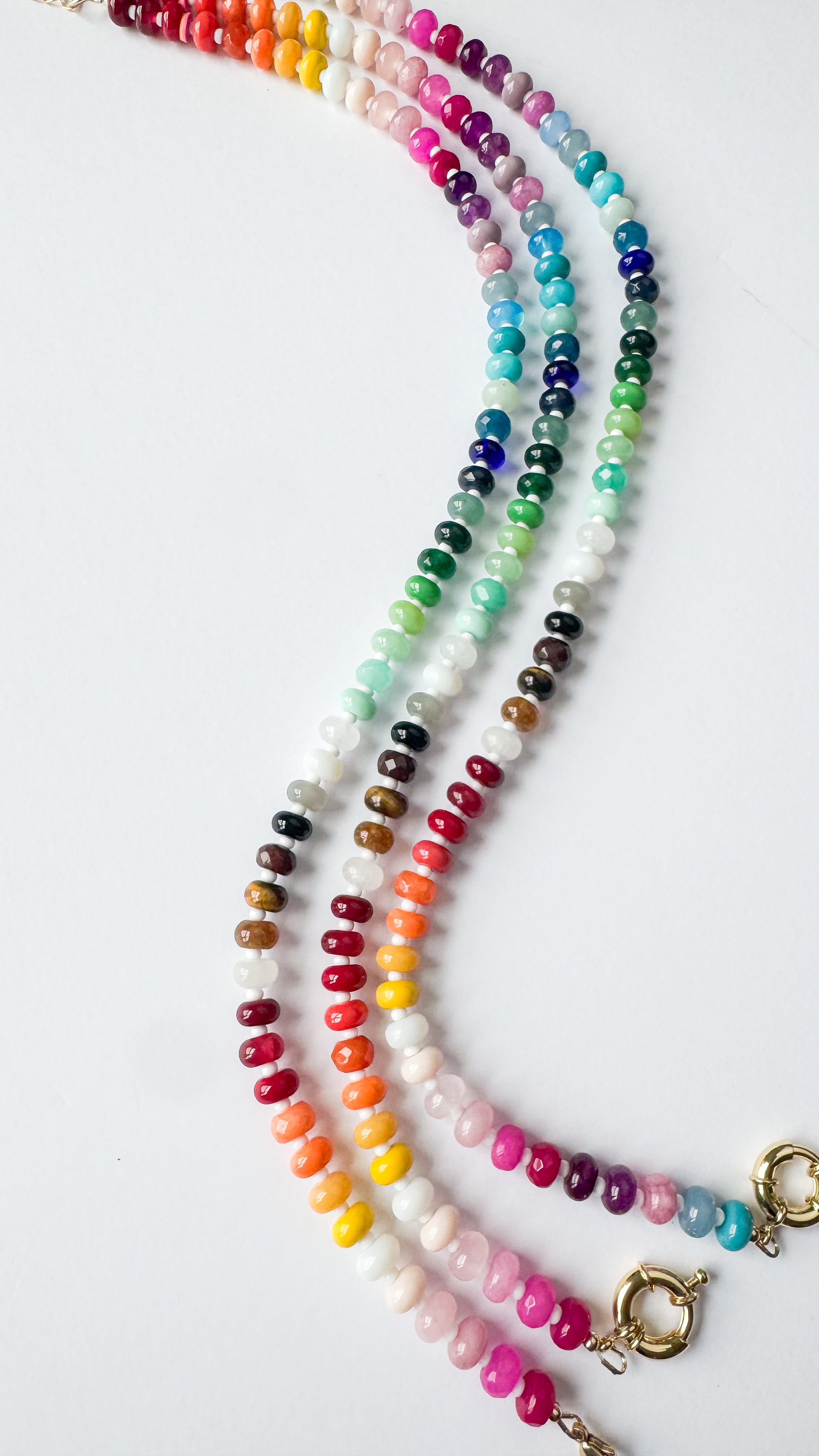 mom +  little rainbow beaded necklace