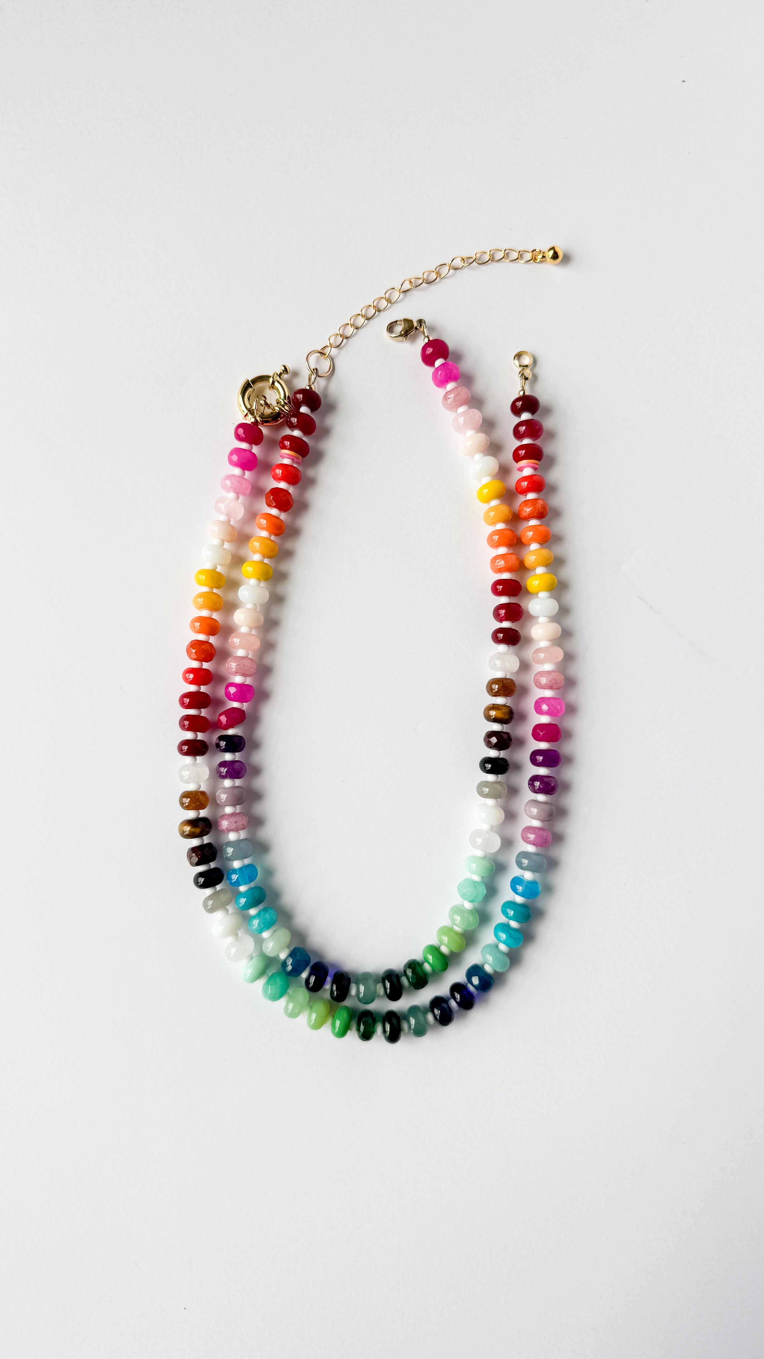 mom +  little rainbow beaded necklace