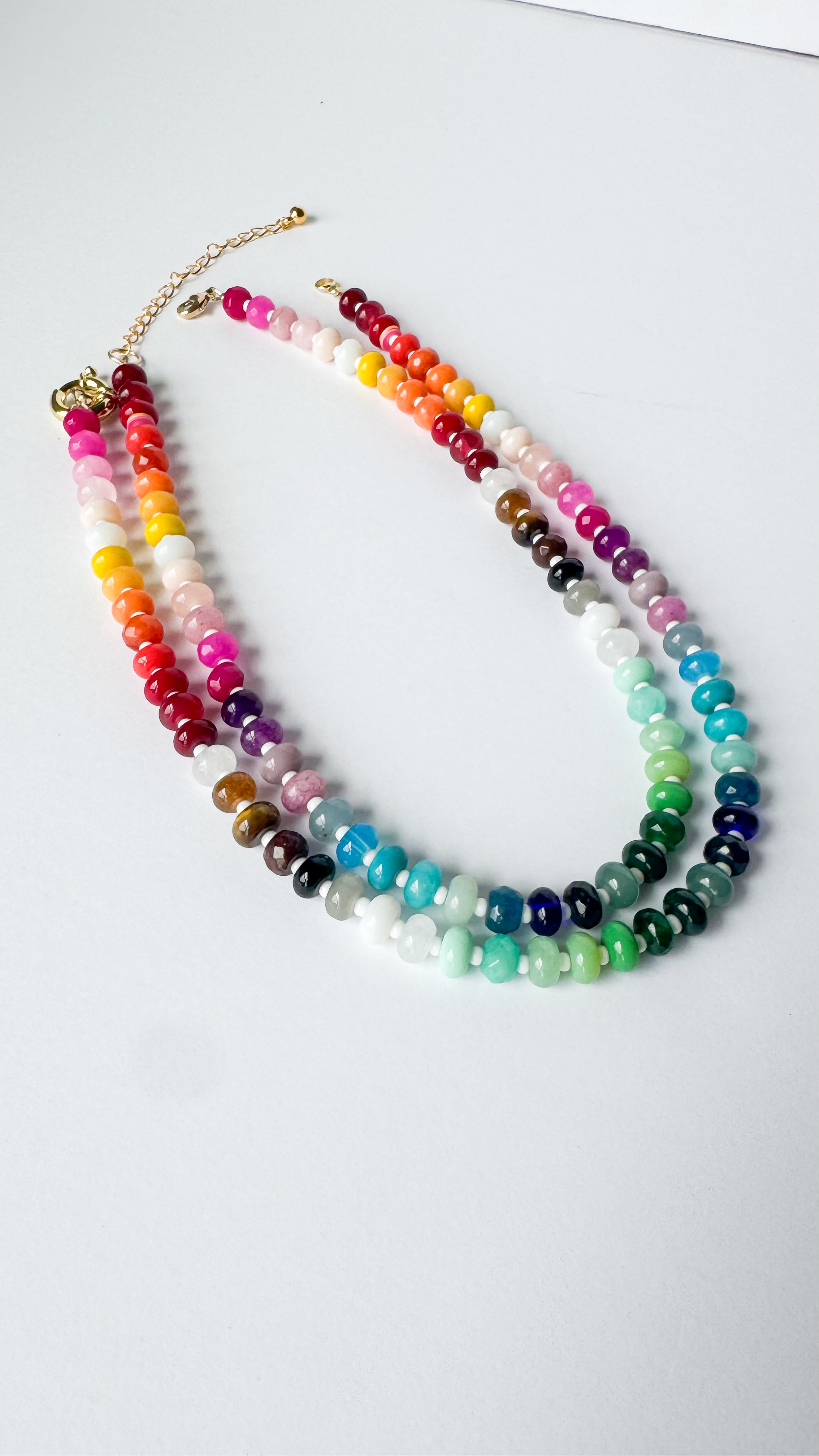 mom +  little rainbow beaded necklace
