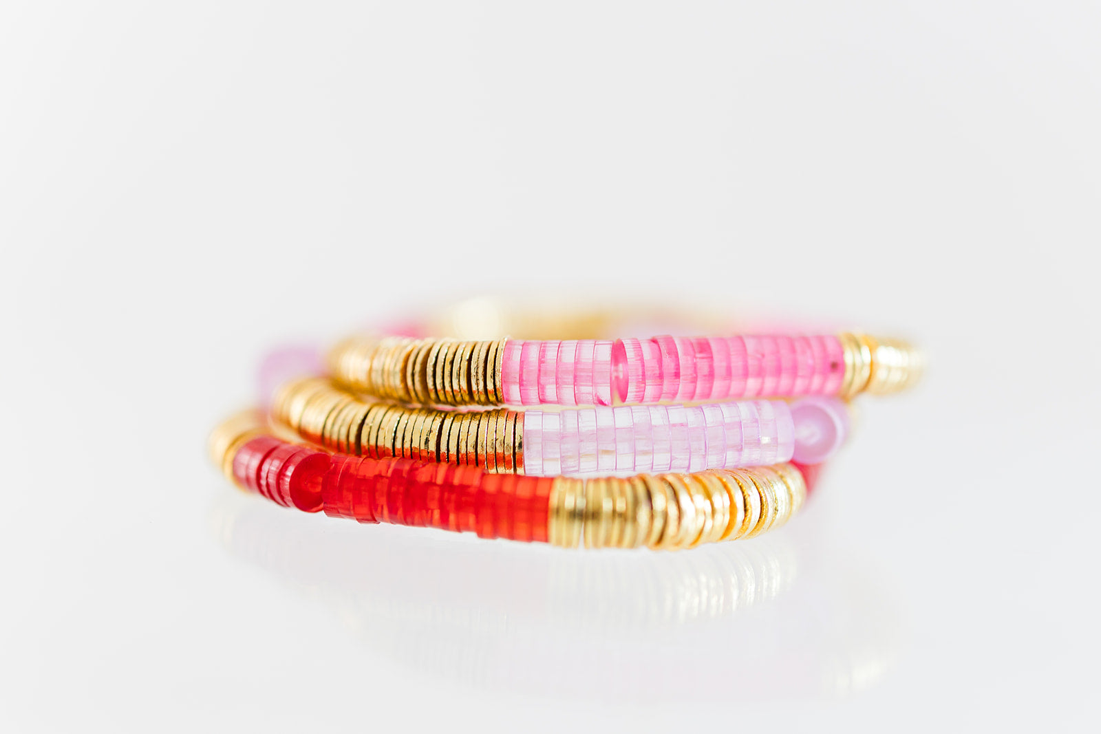 red acrylic + gold 6mm