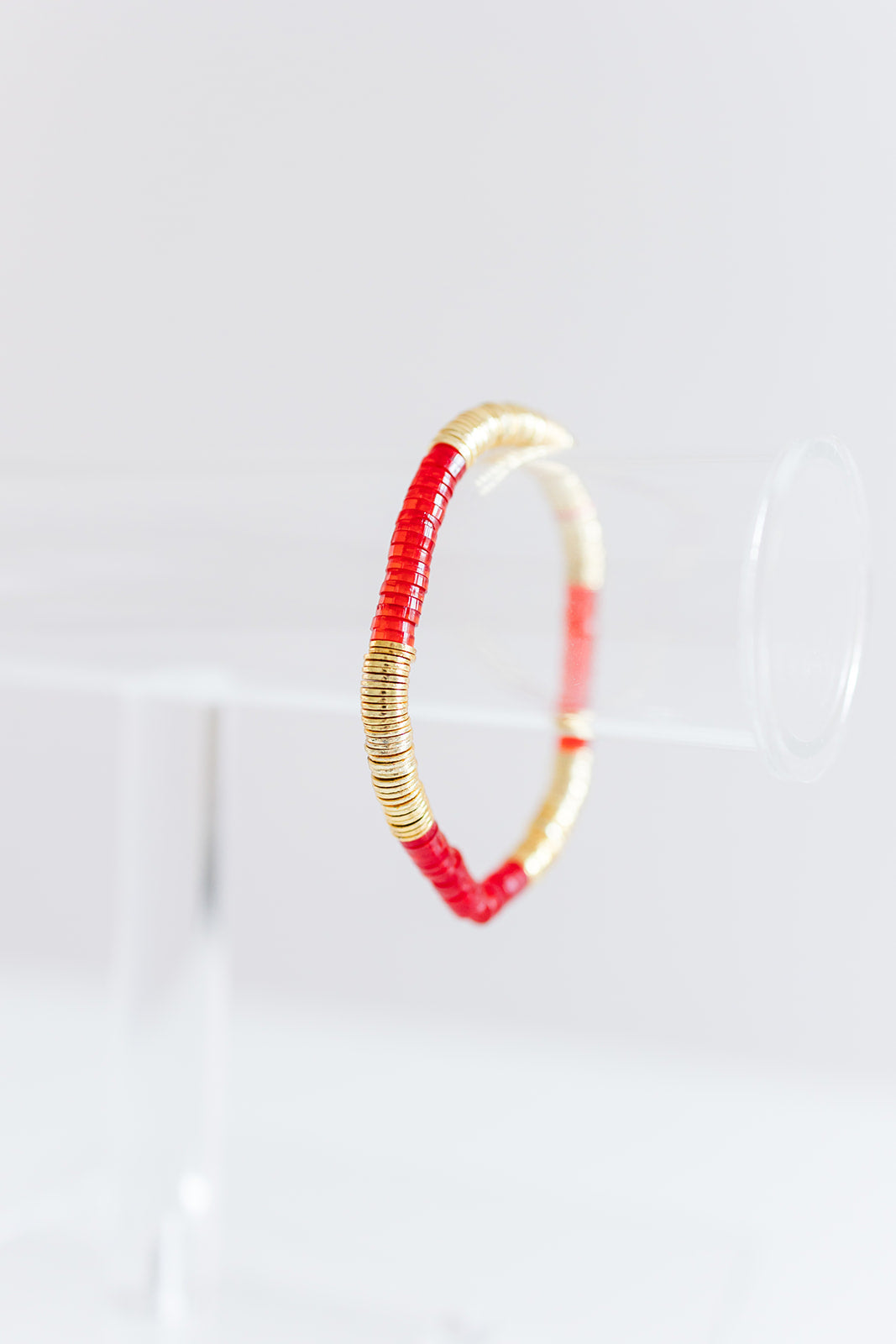 red acrylic + gold 6mm