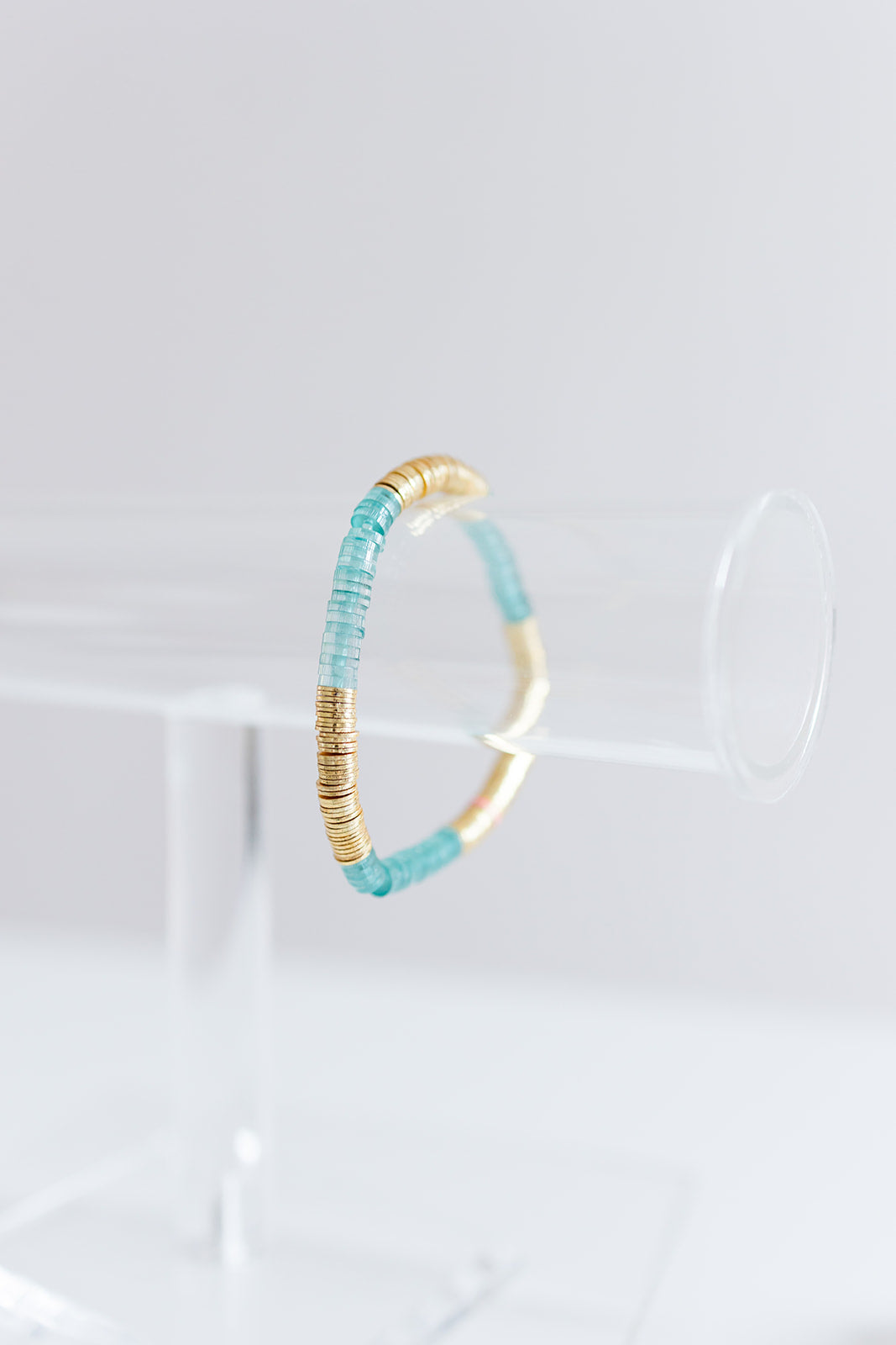 aqua acrylic + gold 6mm