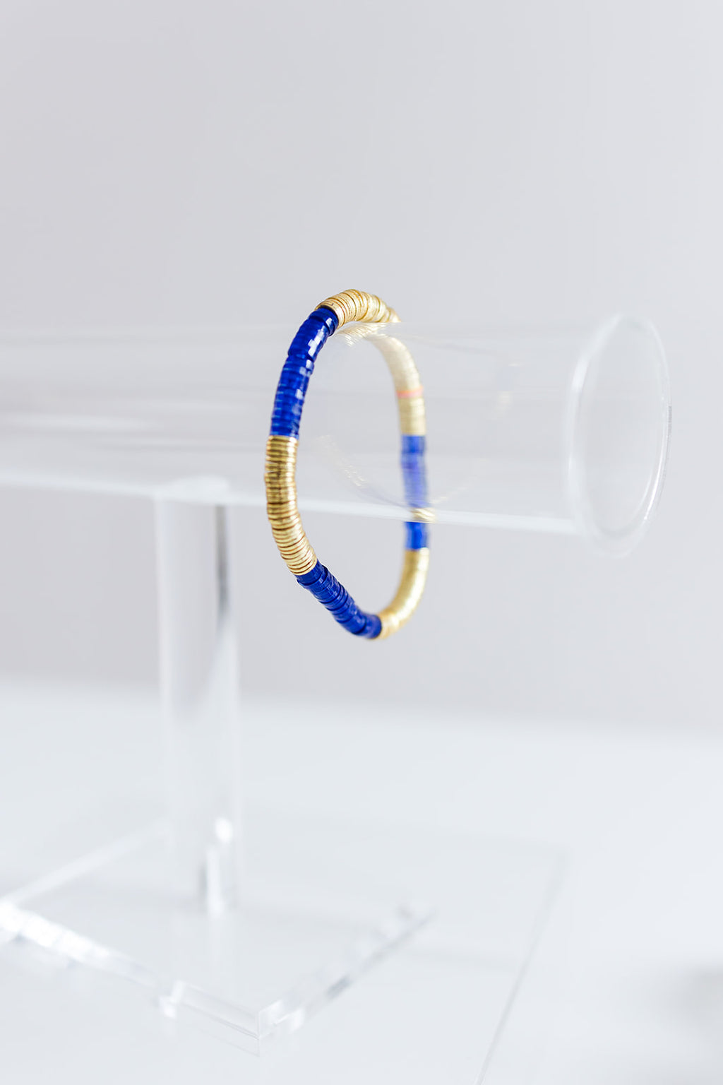 blue acrylic + gold 6mm