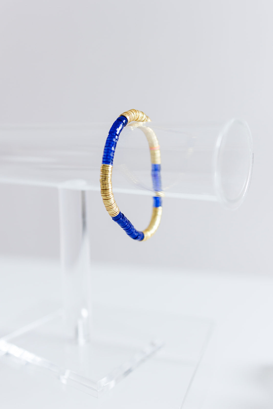 blue acrylic + gold 6mm