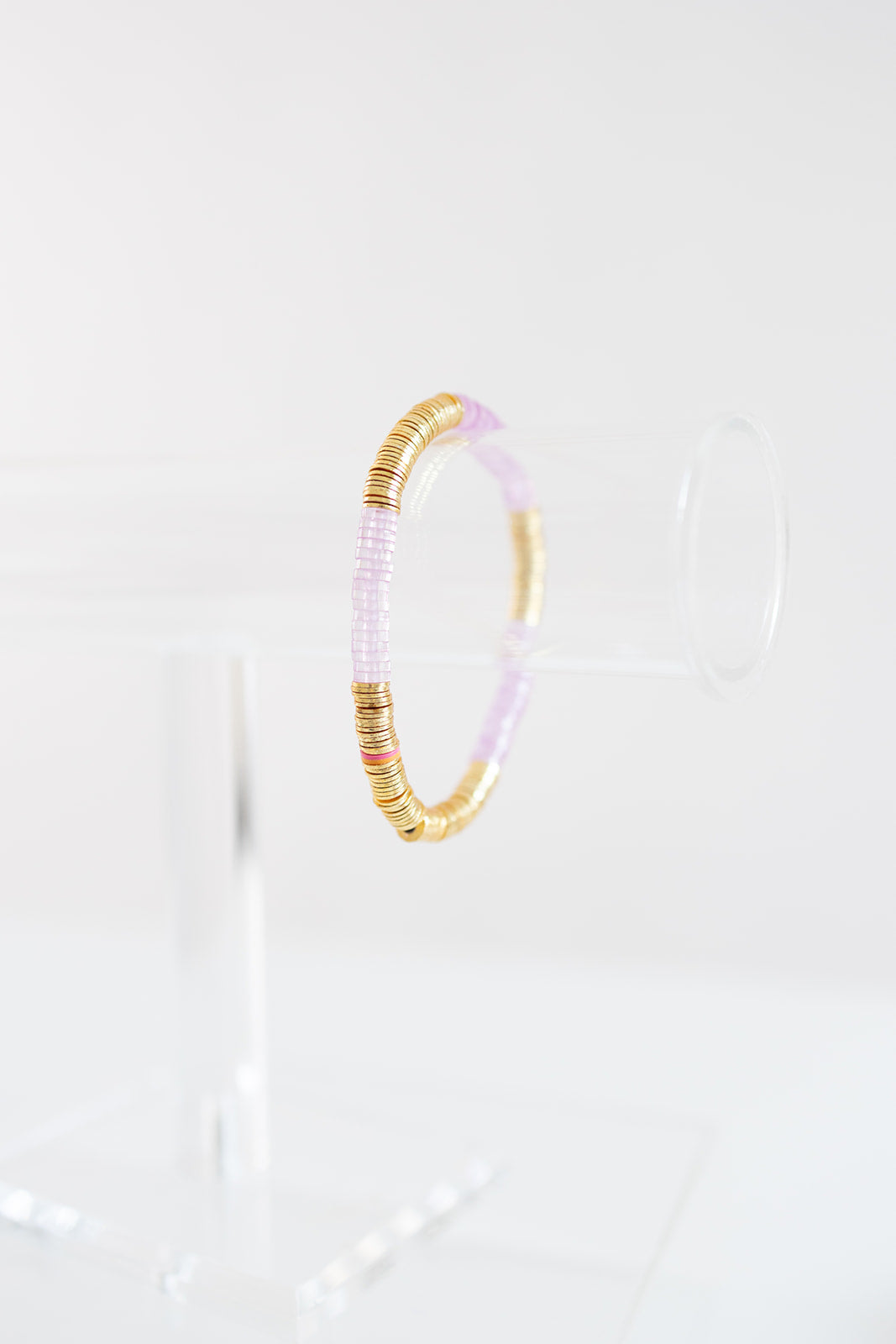 purple acrylic + gold 6mm