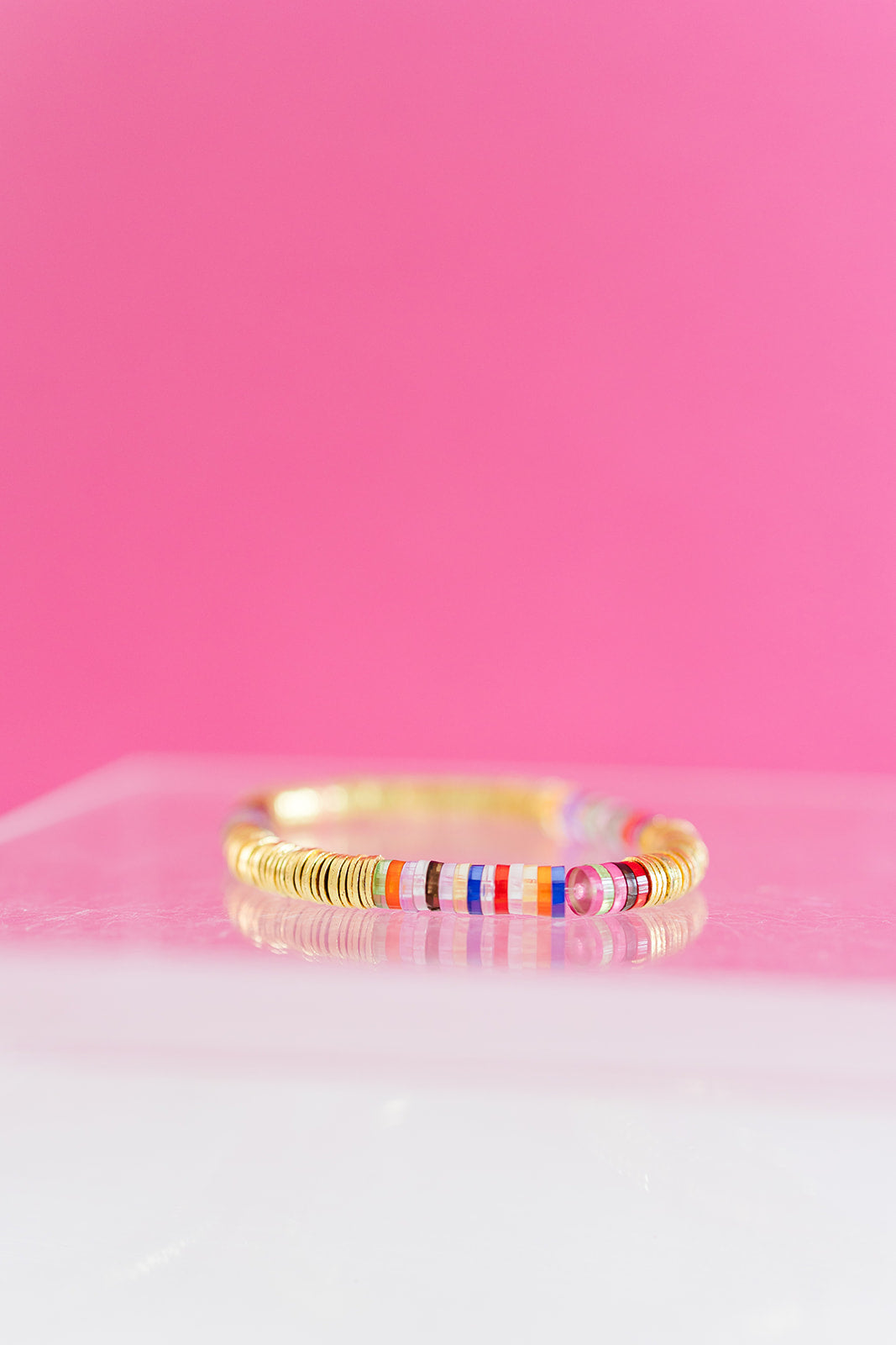 tie-dye acrylic + gold 6mm