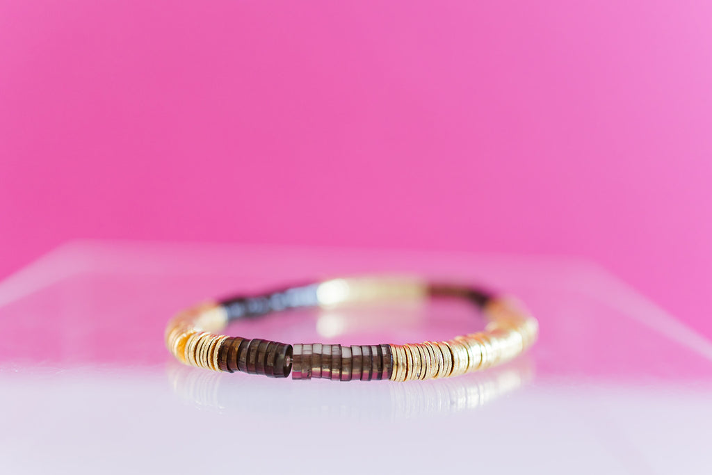 smoke acrylic + gold 6mm