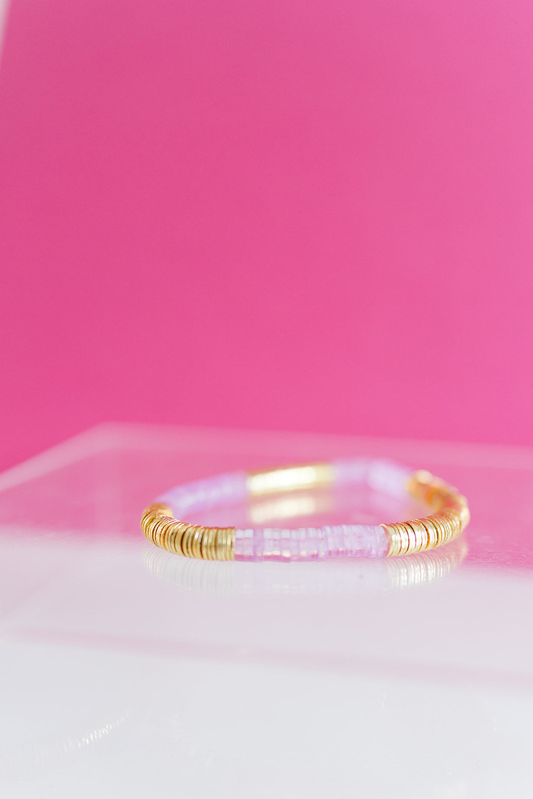 purple acrylic + gold 6mm