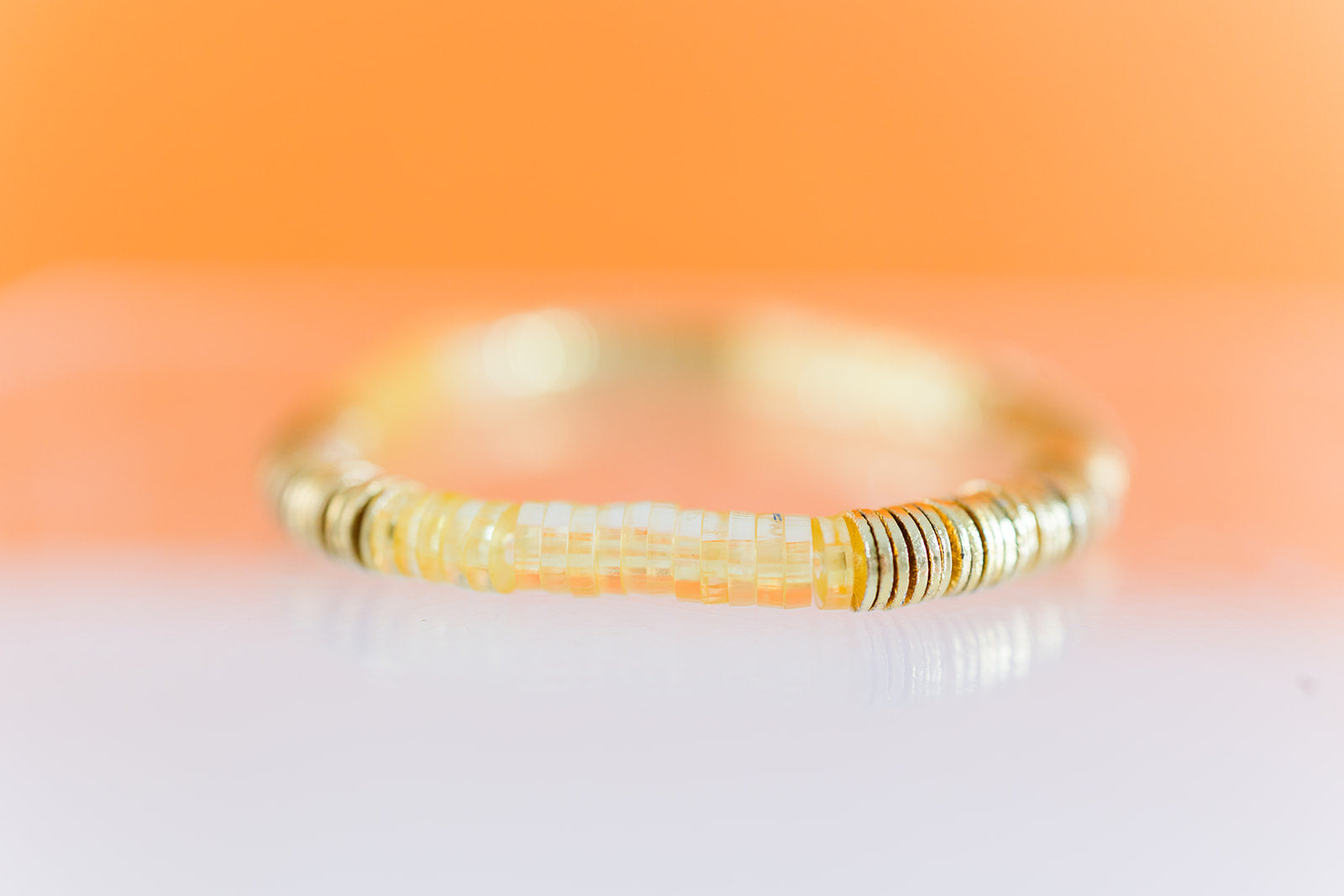 yellow acrylic + gold 6mm
