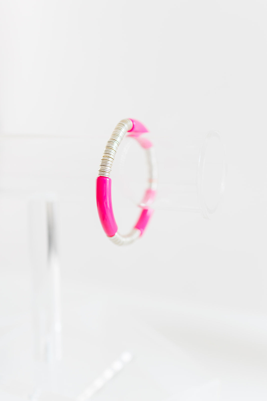 magenta silver cleo, 6mm