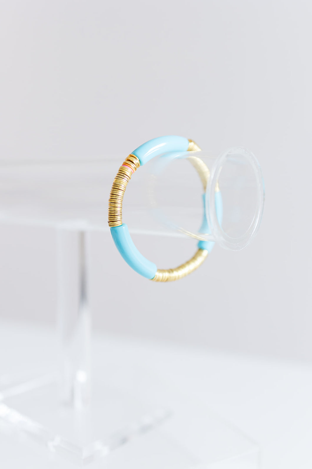 sky blue gold cleo, 6mm