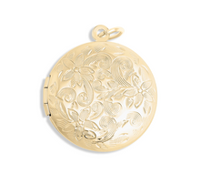 Load image into Gallery viewer, round floral locket charm
