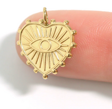 Load image into Gallery viewer, heart evil eye charm
